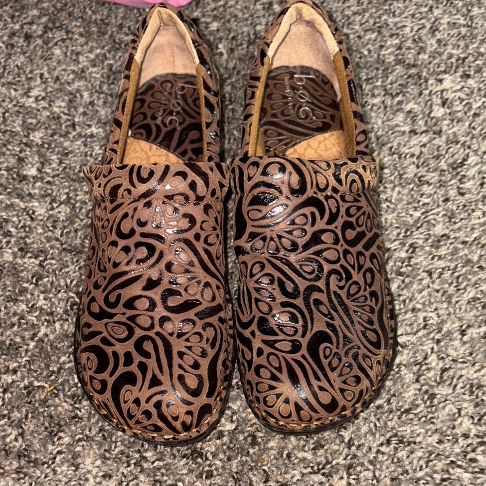 Brown Patterned Mules
